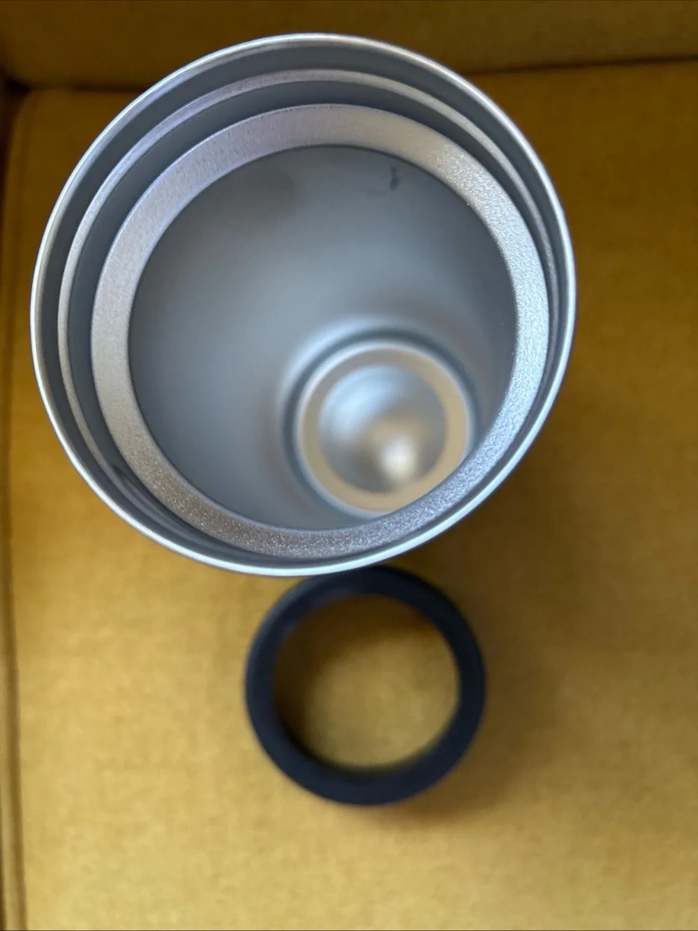 RAE DUNN “ADVENTURE IS OUT THERE” Slim-Can Cooler Stainless Steel 12oz BLUE -NEW